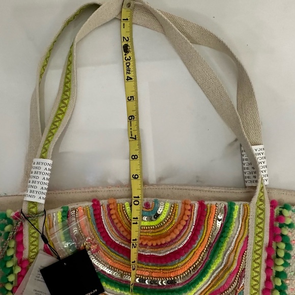 AMERICA & BEYOND Alex Embellished Hand Beaded Tote, NWT, Orig. $178 - Picture 6 of 16